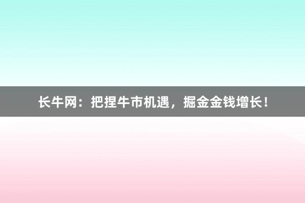 长牛网：把捏牛市机遇，掘金金钱增长！