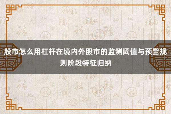 股市怎么用杠杆在境内外股市的监测阈值与预警规则阶段特征归纳