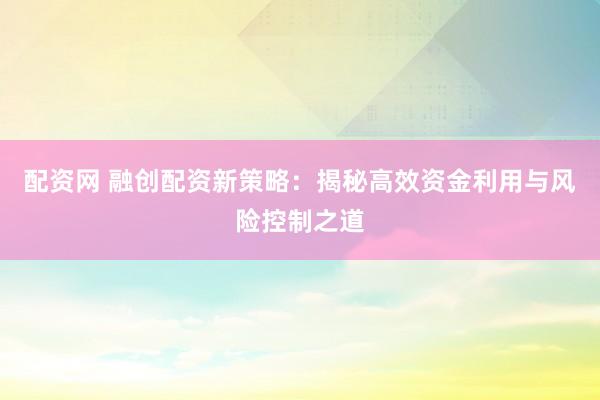 配资网 融创配资新策略：揭秘高效资金利用与风险控制之道