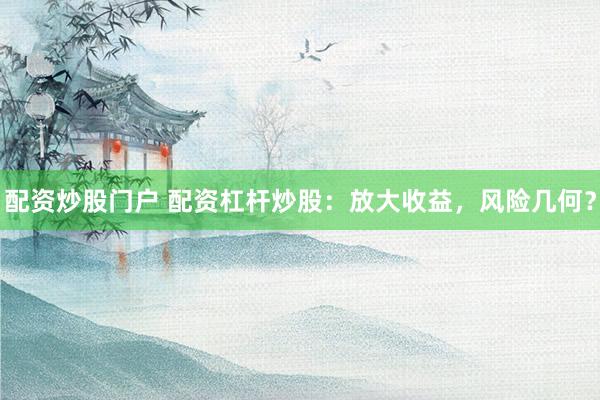 配资炒股门户 配资杠杆炒股：放大收益，风险几何？