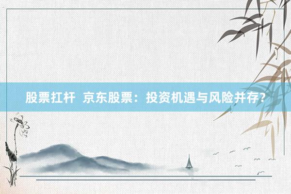 股票扛杆  京东股票：投资机遇与风险并存？