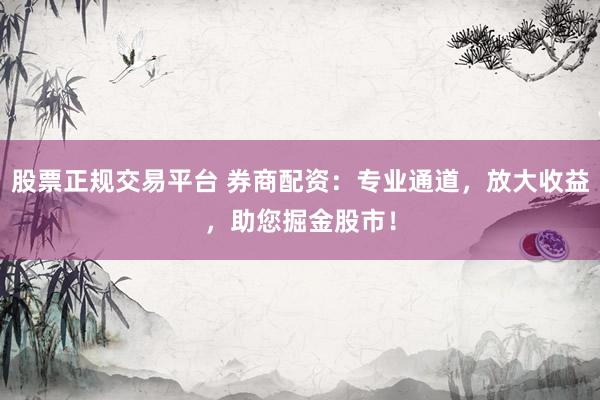 股票正规交易平台 券商配资：专业通道，放大收益，助您掘金股市！
